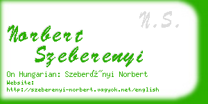 norbert szeberenyi business card